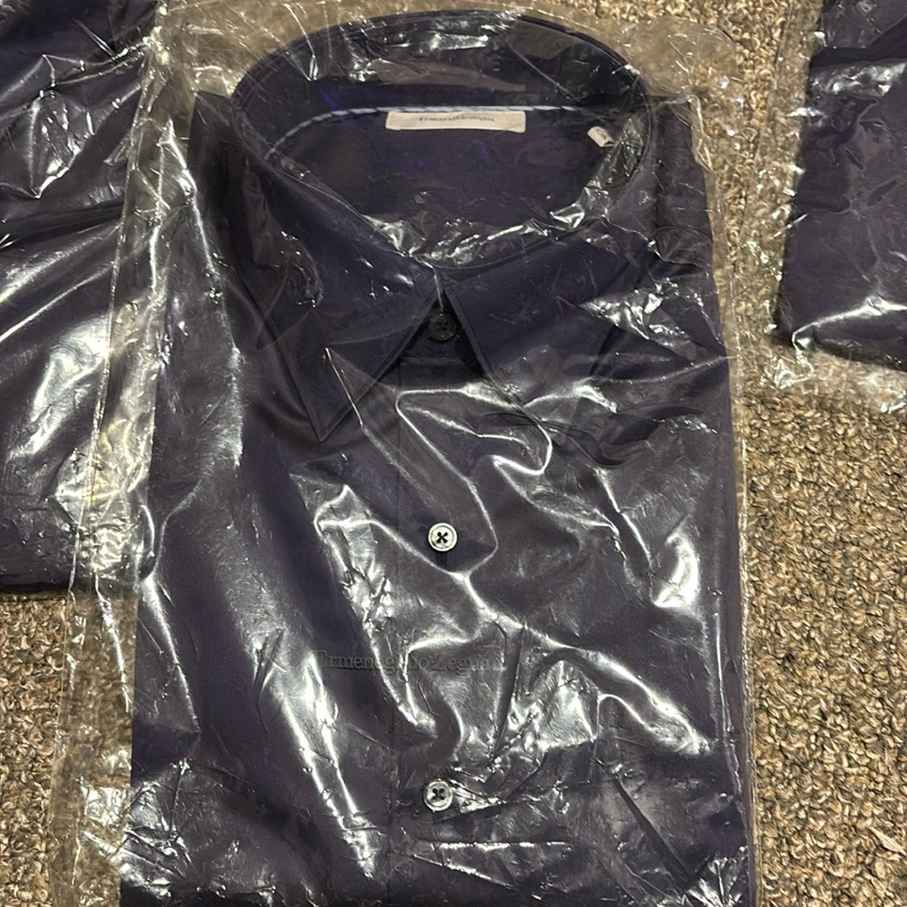 New Men’s Dark Blue Ermenegildo Zegna Dress Shirt